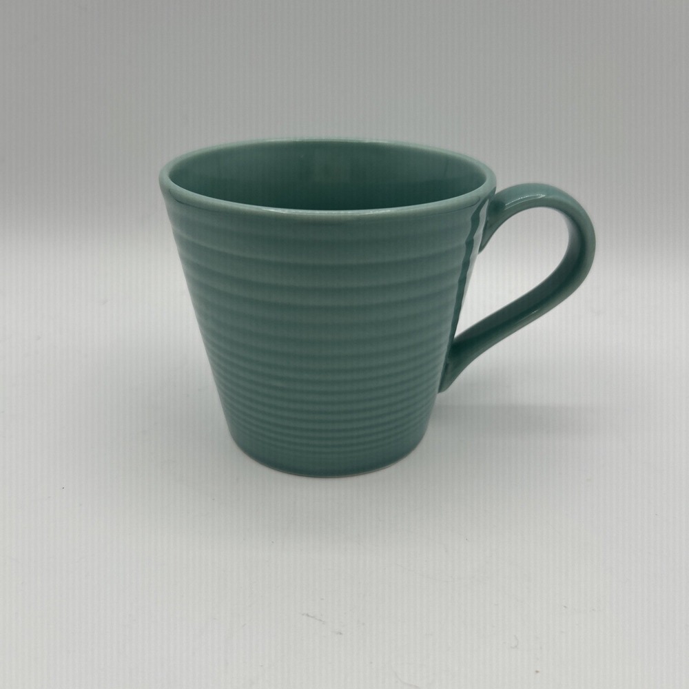 Royal Doulton Gordon Ramsay Maze 3 Mugs OS Teal Ribbed Stoneware 12oz